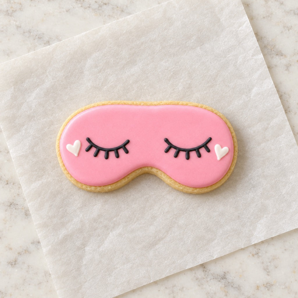 Eye Mask Cookie Cutter (decorated cookie mockup)