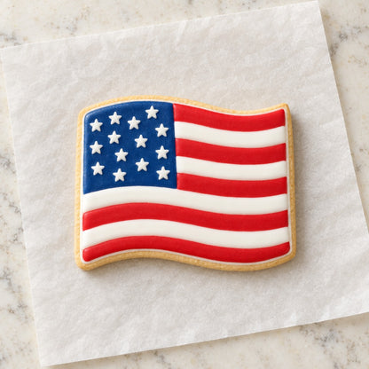 Flag Outline Cookie Cutter (decorated cookie mockup)