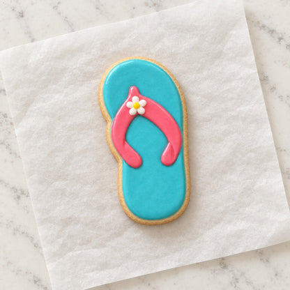 Flip Flop Cookie Cutter (decorated cookie mockup)