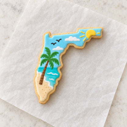 Florida State Cookie Cutter (decorated cookie mockup)
