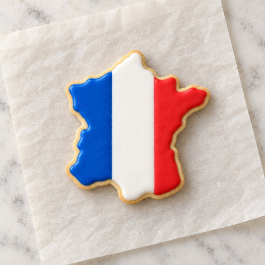 France Cookie Cutter (decorated cookie mockup)