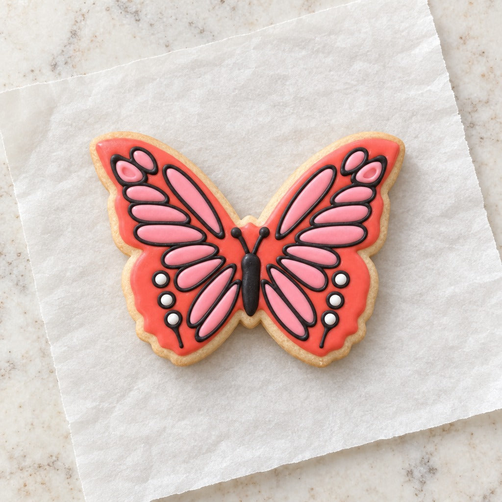Garden Butterfly Cookie Cutter (decorated cookie mockup)