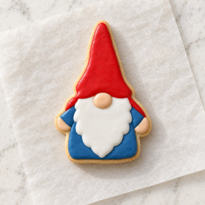 Garden Gnome Cookie Cutter (decorated cookie mockup)