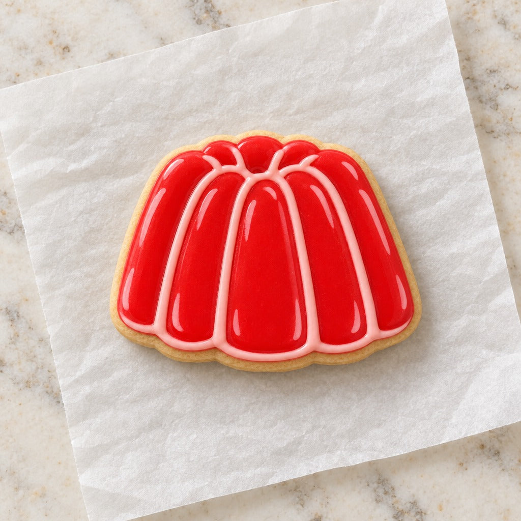 Gelatin Mold Cookie Cutter (decorated cookie mockup)