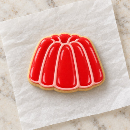 Gelatin Mold Cookie Cutter (decorated cookie mockup)