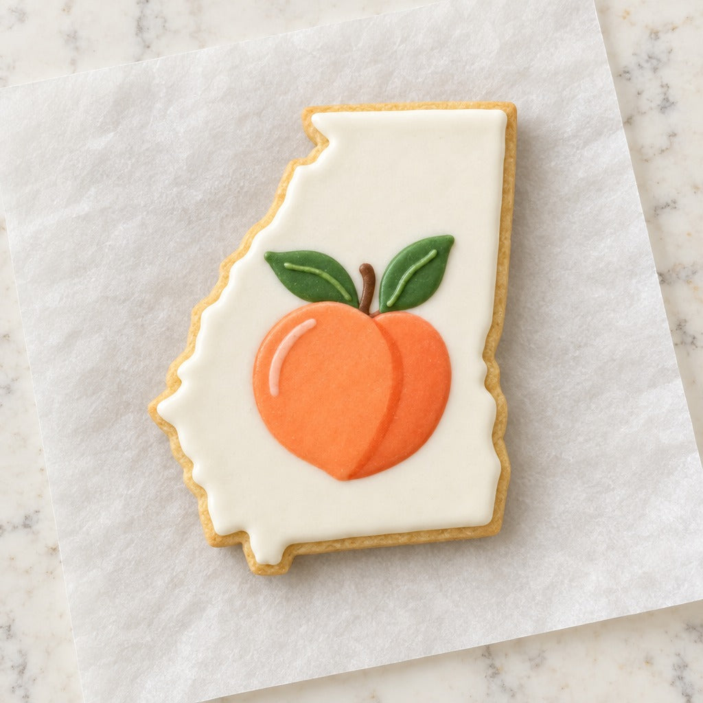 Georgia State Cookie Cutter (decorated cookie mockup)