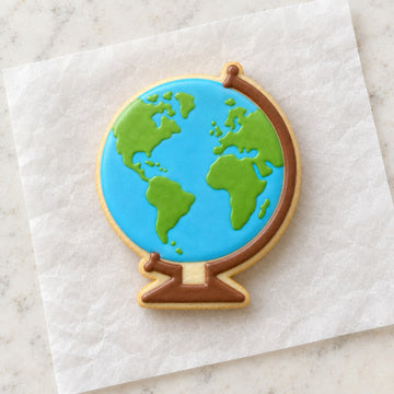 Globe Cookie Cutter (decorated cookie mockup)