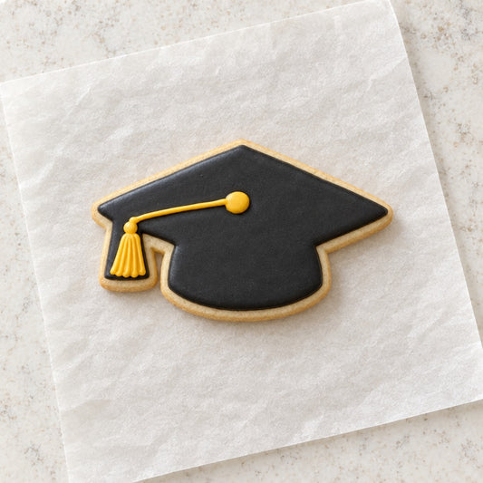 Graduation Cap with Tassel Cookie Cutter (decorated cookie mockup)