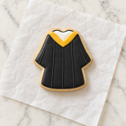 Graduation Gown Cookie Cutter (decorated cookie mockup)