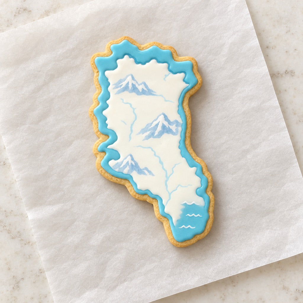 Greenland Cookie Cutter (decorated cookie mockup)