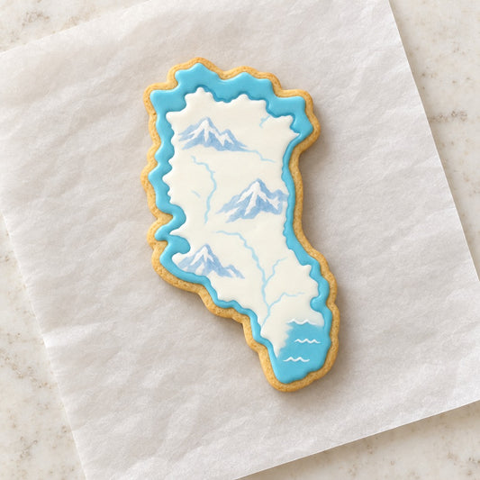 Greenland Cookie Cutter (decorated cookie mockup)