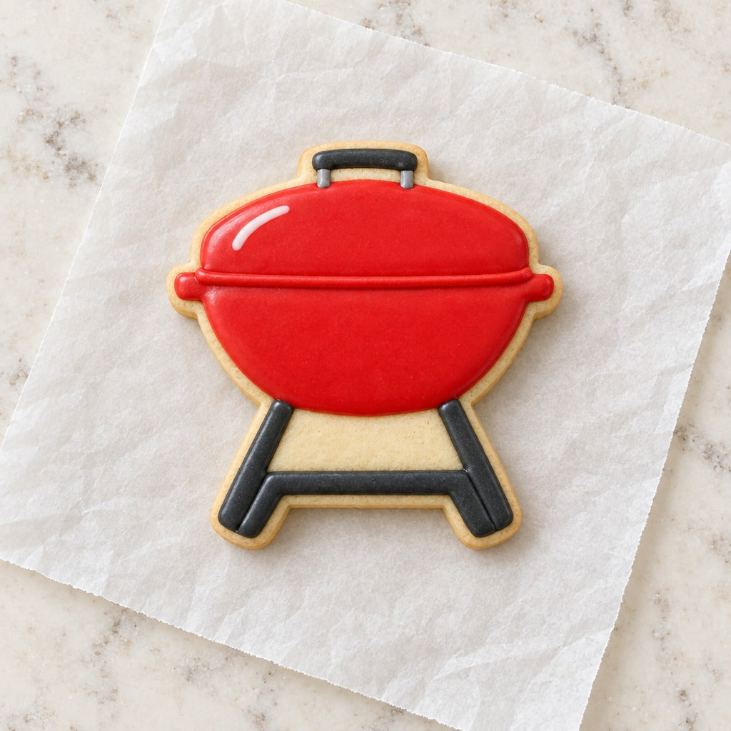 Grill Outline Cookie Cutter (decorated cookie mockup)