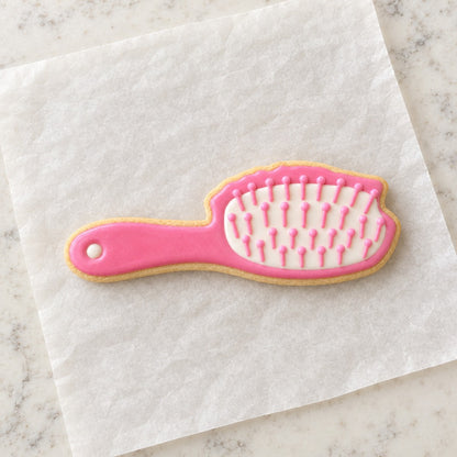 Hairbrush Cookie Cutter (decorated cookie mockup)