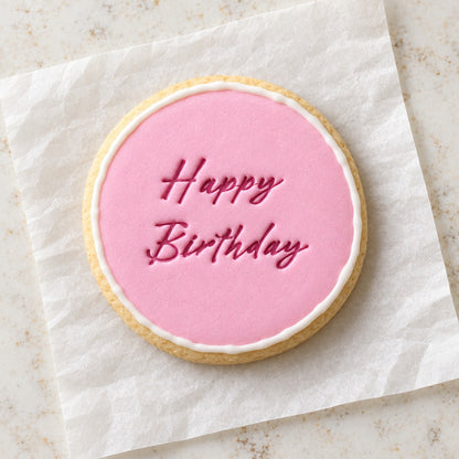 Happy Birthday Cookie Stamp (decorated cookie mockup)