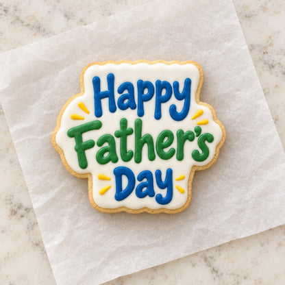 Happy Father's Day Cookie Cutter (decorated cookie mockup)