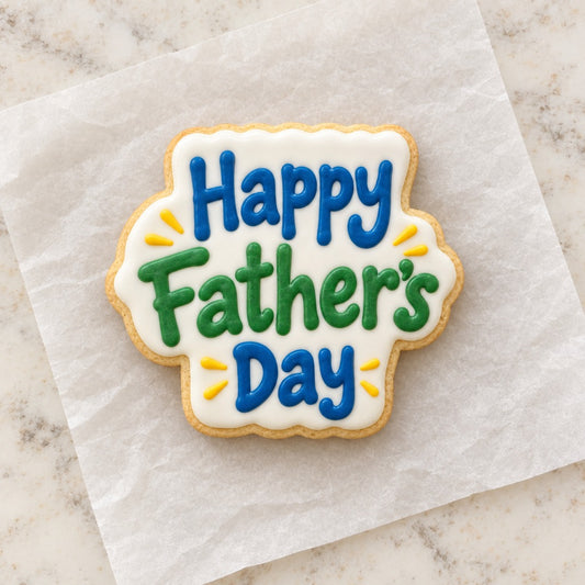 Happy Father's Day Cookie Cutter (decorated cookie mockup)