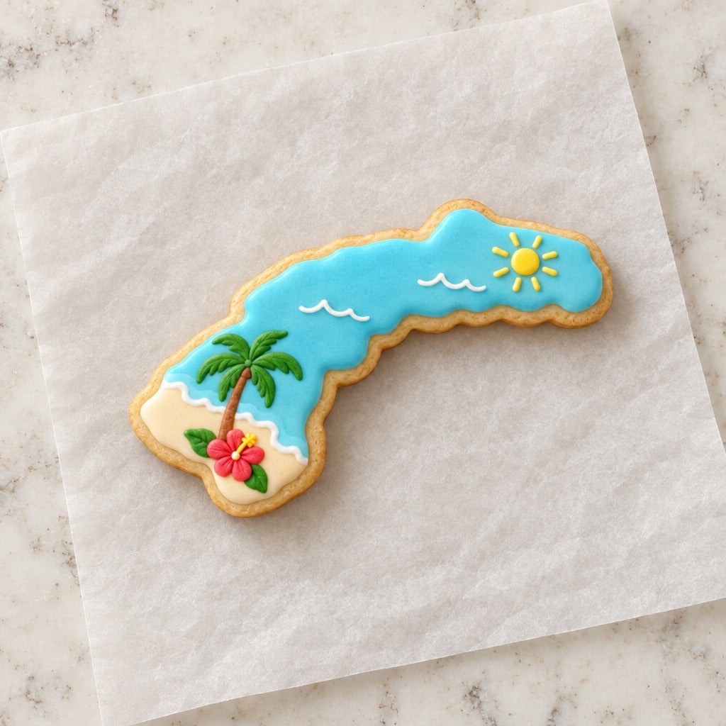 Hawaii State Cookie Cutter (decorated cookie mockup)