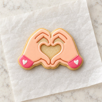 Heart Hands Cookie Cutter (decorated cookie mockup)
