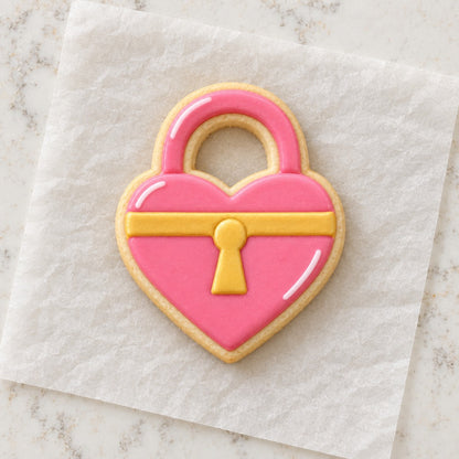 Heart Locket Cookie Cutter (decorated cookie mockup)