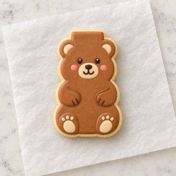 Honey Bear Jar Cookie Cutter (decorated cookie mockup)