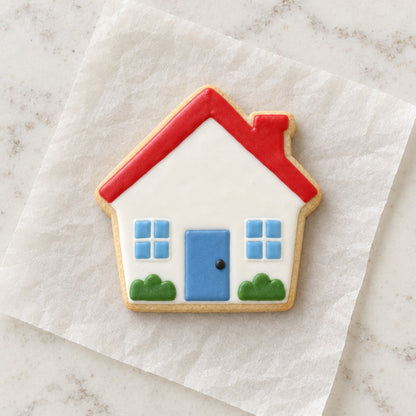 House Outline Cookie Cutter (decorated cookie mockup)