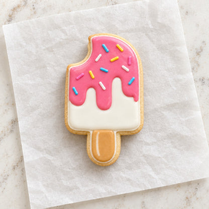Ice Cream Pop Bite Cookie Cutter (decorated cookie mockup)