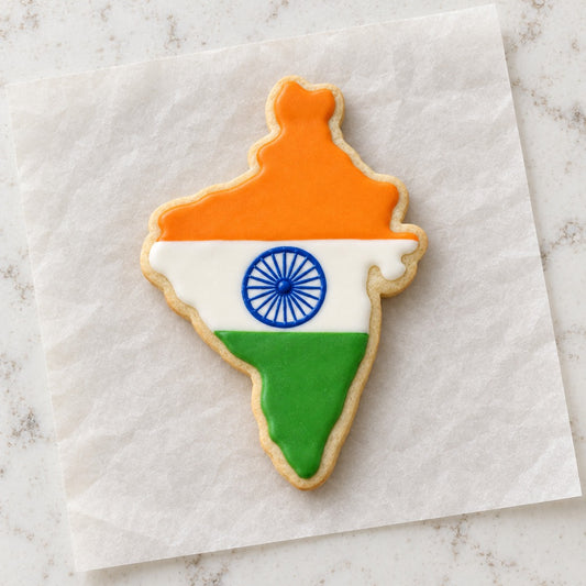 India Cookie Cutter (decorated cookie mockup)