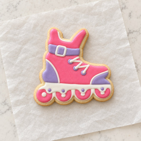 Inline Skate Cookie Cutter (decorated cookie mockup)