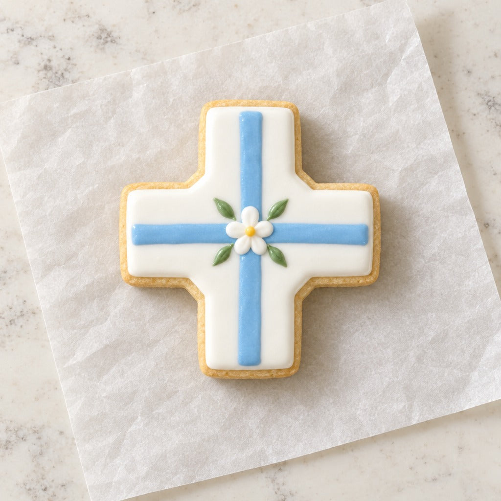 Intersection Outline Cookie Cutter (decorated cookie mockup)