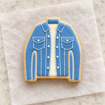 Jacket Cookie Cutter (decorated cookie mockup)