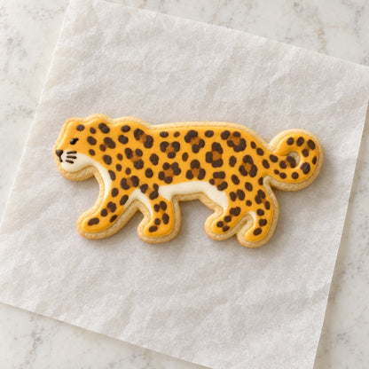 Jaguar Outline Cookie Cutter (decorated cookie mockup)