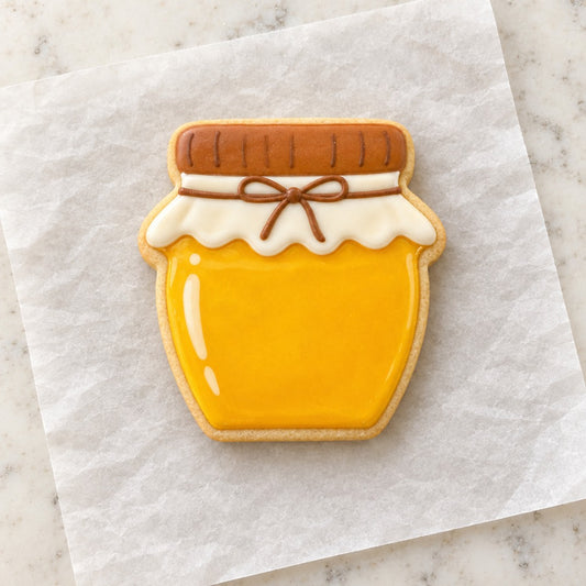 Jar Outline Cookie Cutter (decorated cookie mockup)