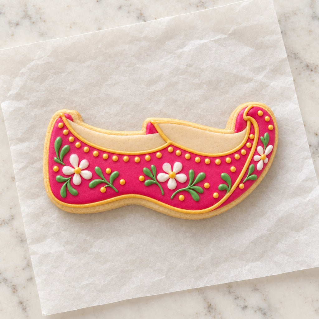 Jutti Shoe Cookie Cutter (decorated cookie mockup)