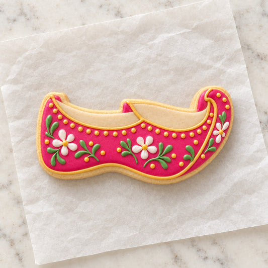 Jutti Shoe Cookie Cutter (decorated cookie mockup)