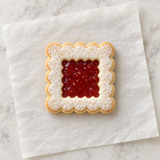 Linzer Square Outline Cookie Cutter (decorated cookie mockup)