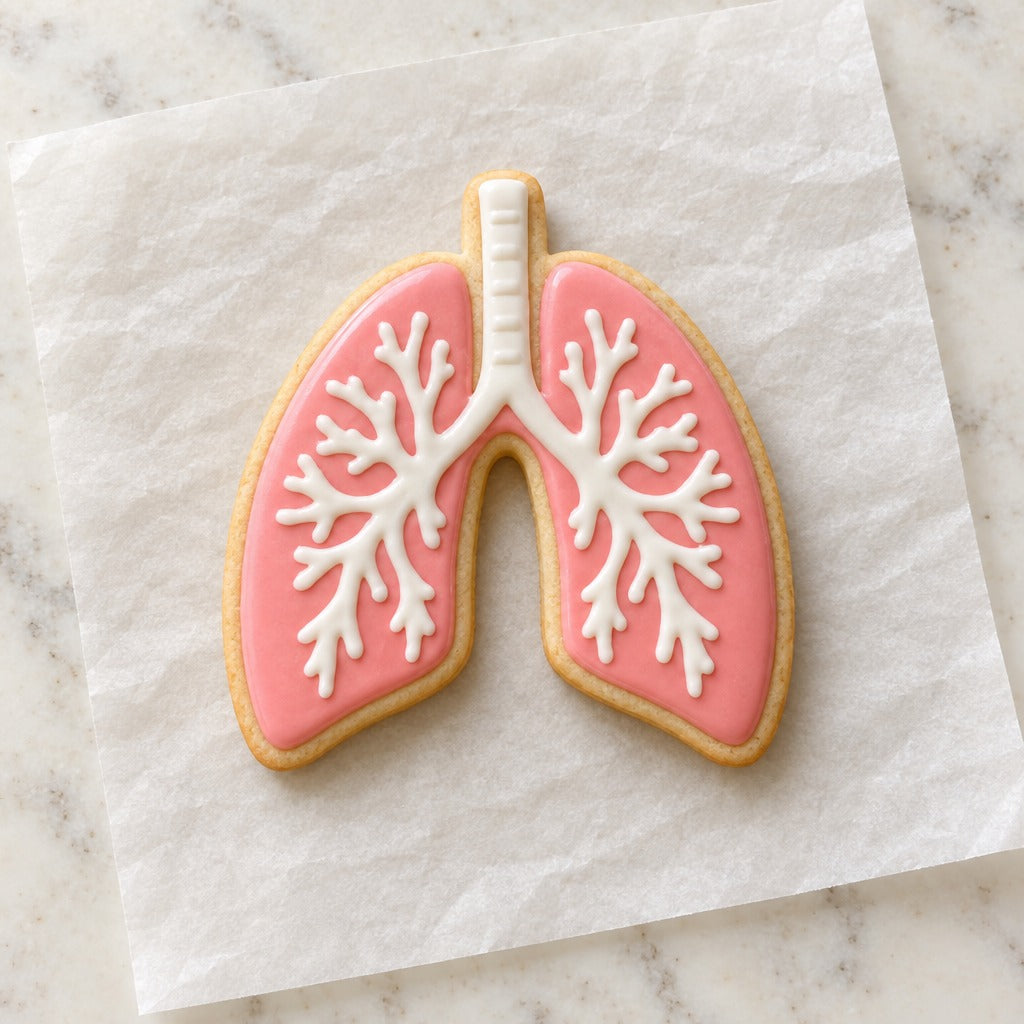 Lungs Cookie Cutter (decorated cookie mockup)