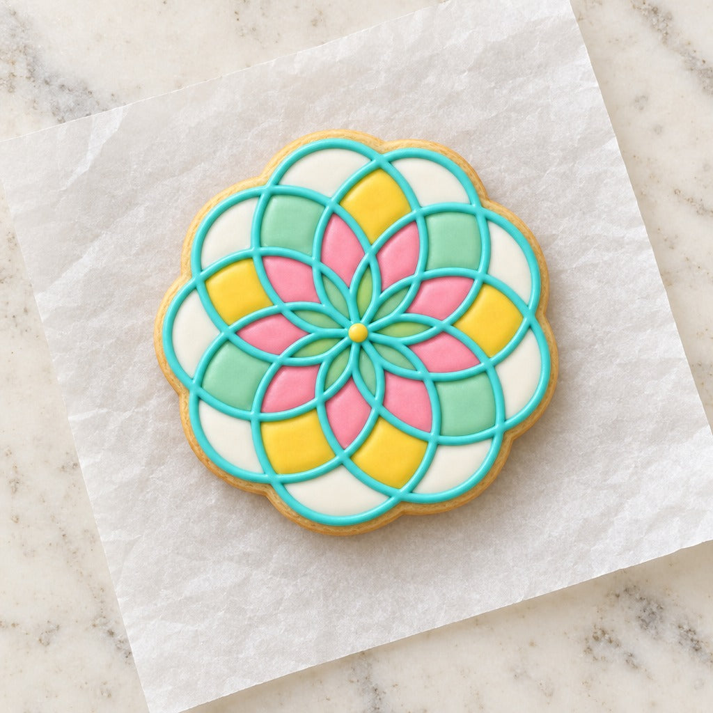 Mandala Cookie Cutter (decorated cookie mockup)