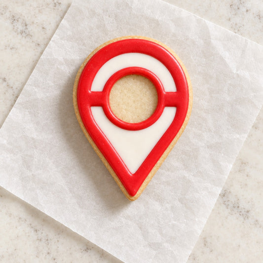Map Icon Cookie Cutter (decorated cookie mockup)