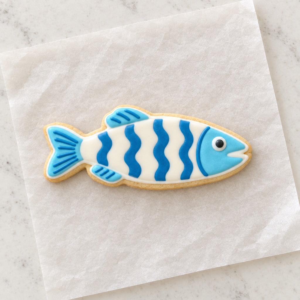Mediterranean Fish Cookie Cutter (decorated cookie mockup)