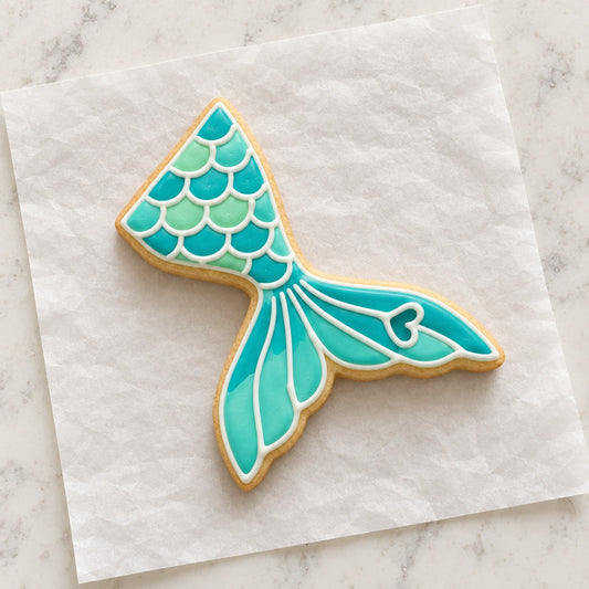 Mermaid Cookie Cutter (decorated cookie mockup)