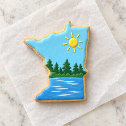 Minnesota State Cookie Cutter (decorated cookie mockup)