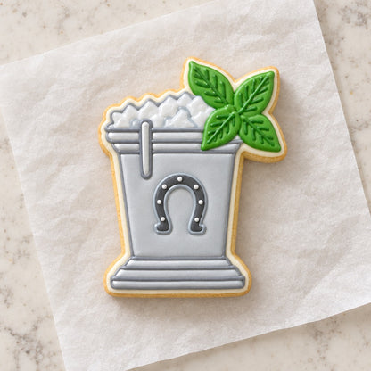 Mint Julep Cookie Cutter (decorated cookie mockup)