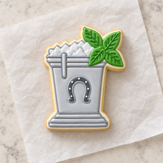Mint Julep Cookie Cutter (decorated cookie mockup)