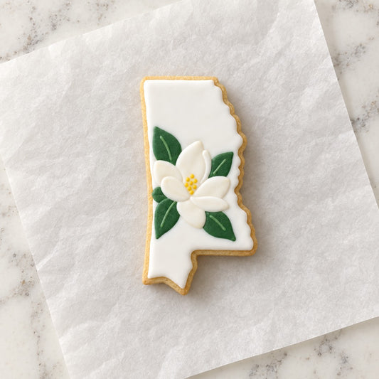 Mississippi Cookie Cutter (decorated cookie mockup)