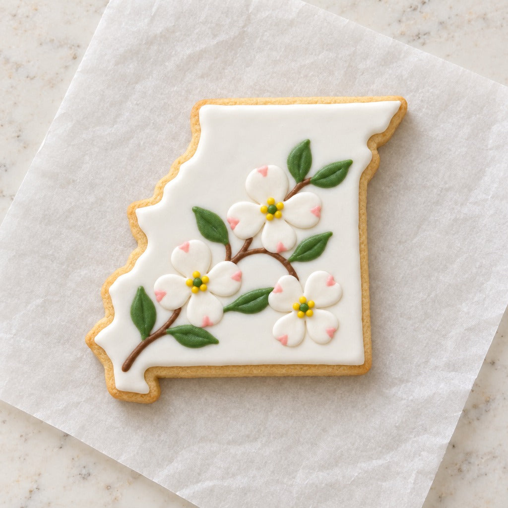 Missouri State Cookie Cutter (decorated cookie mockup)