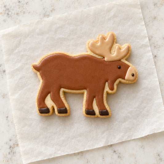 Moose Cookie Cutter (decorated cookie mockup)