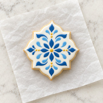 Moroccan Geometric Shape Cookie Cutter (decorated cookie mockup)