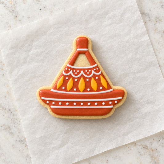 Moroccan Tagine Cookie Cutter (decorated cookie mockup)