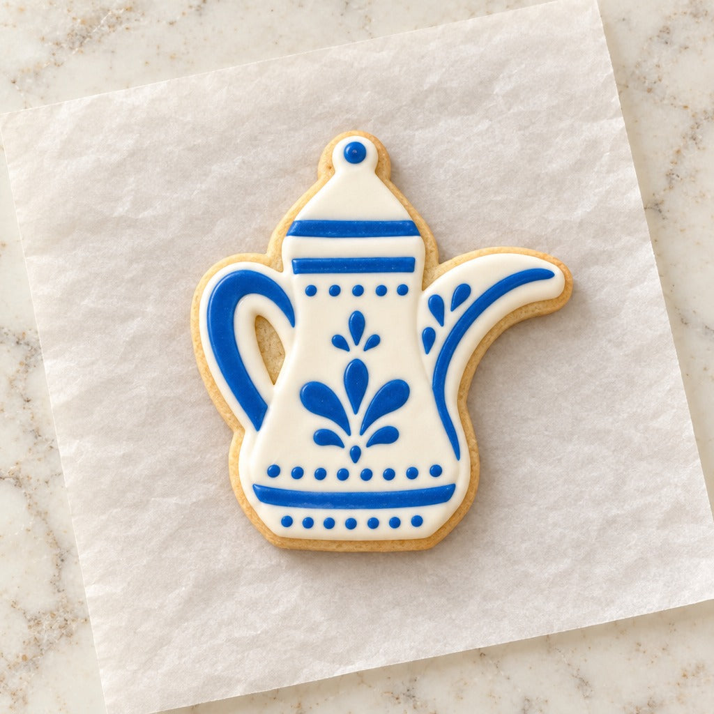 Moroccan Teapot Cookie Cutter (decorated cookie mockup)