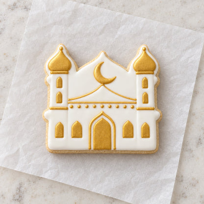 Mosque Outline Cookie Cutter (decorated cookie mockup)